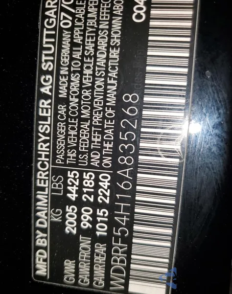 2006 Mercedes-Benz C 280 from USA, damaged, VIN WDBRF54H16A835268